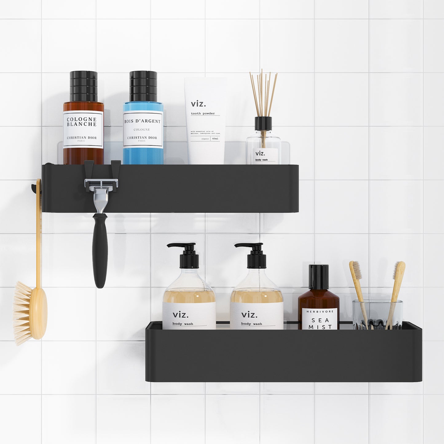 Shower Caddy, Bathroom Organizer Adhesive Shower Shelf, Rustproof