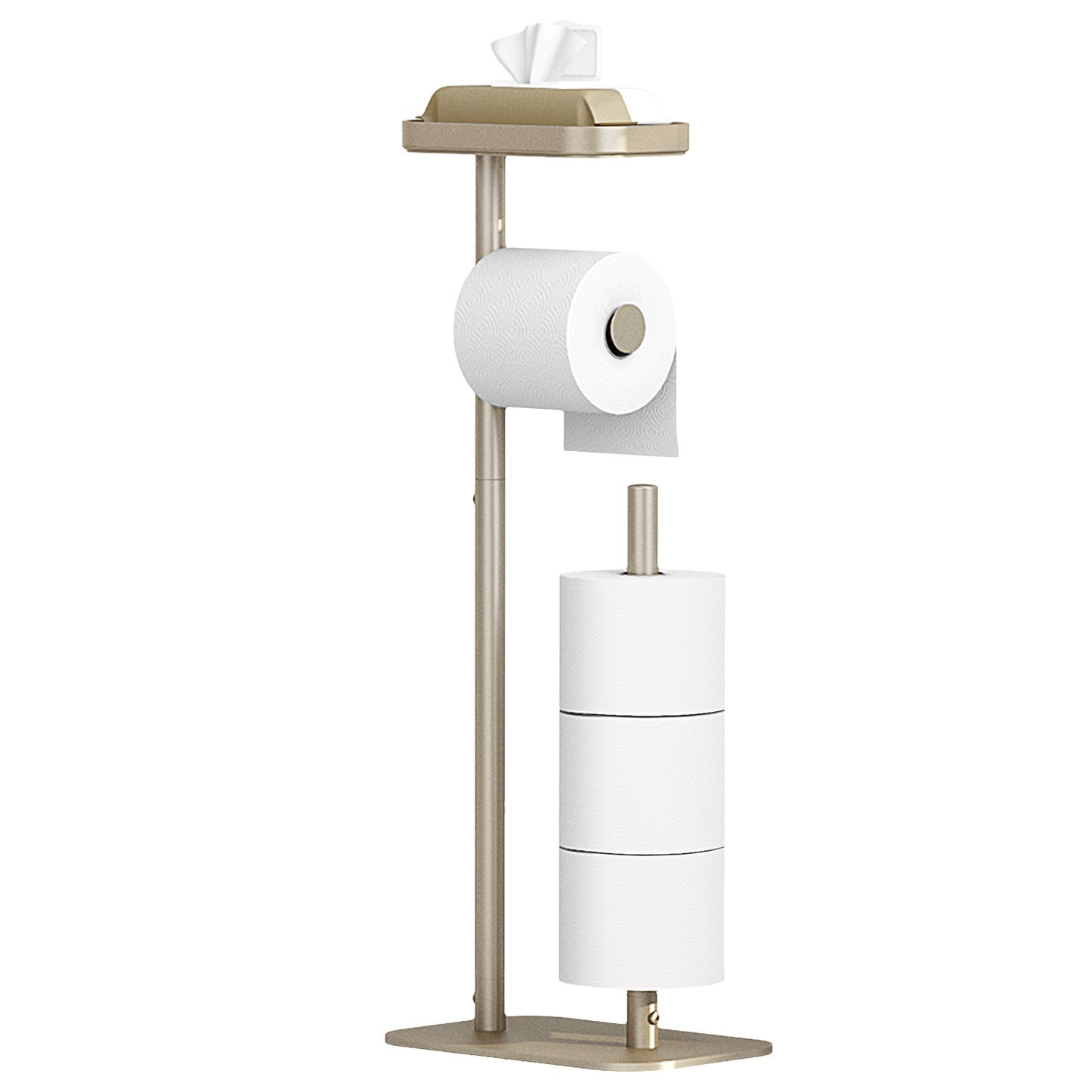 Toilet Paper Holder Free Standing - Multifunctional & Rustless