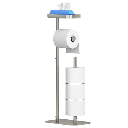 Toilet Paper Holder Free Standing - Multifunctional & Rustless