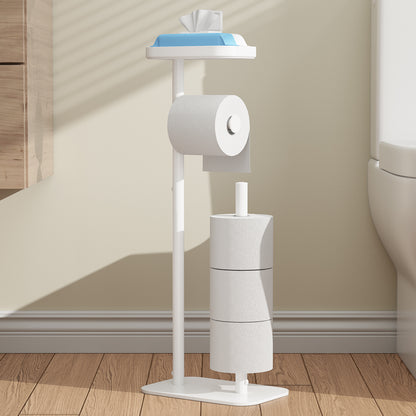 Toilet Paper Holder Free Standing - Multifunctional & Rustless