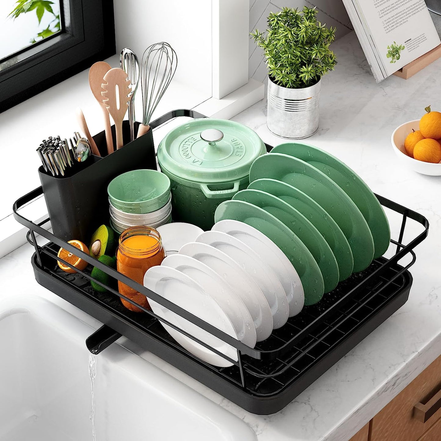 Over Sink Adjustable Dish Drying Rack In Stainless Steel. Space-Saving  Kitchen Solutions.