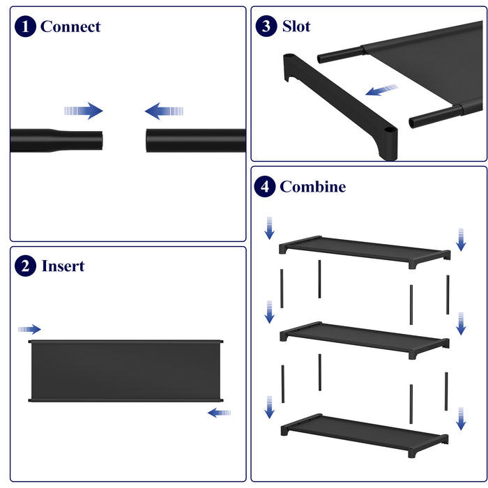 Kitsure Shoe Rack for Entryway Sturdy & Durable Shoe Organizer for Closet, 3 Tier Shoe Shelf , Shoe Organizer 12" D x 27.6" W x 14" H,Black-4022 (ASIN：B0CP5PJTPN)