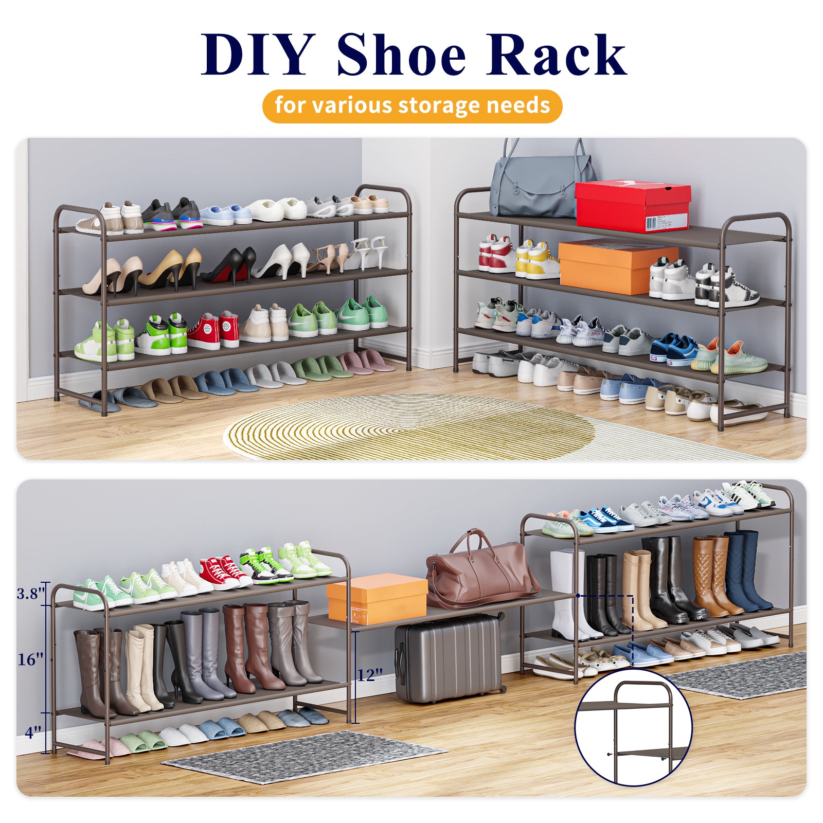 Sturdy shoe discount rack for garage