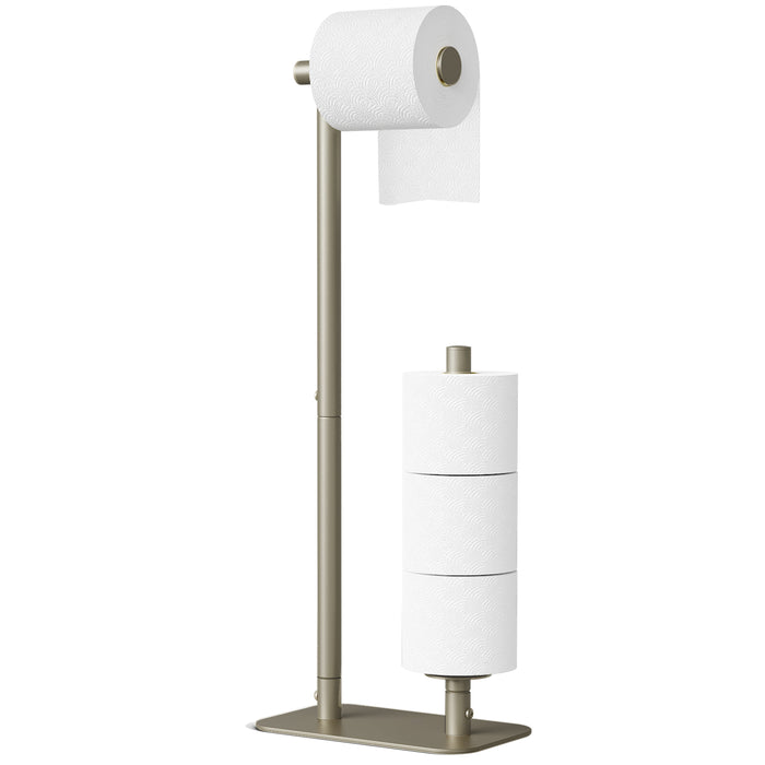 Kitsure Toilet Paper Holder Free Standing - Large Capacity Toilet Paper Roll Holder for 4 Rolls, Rustproof Toilet Paper Stand with Non-Slip Stable Base, Black Toilet Paper Holder Stand for Bathroom（4149）