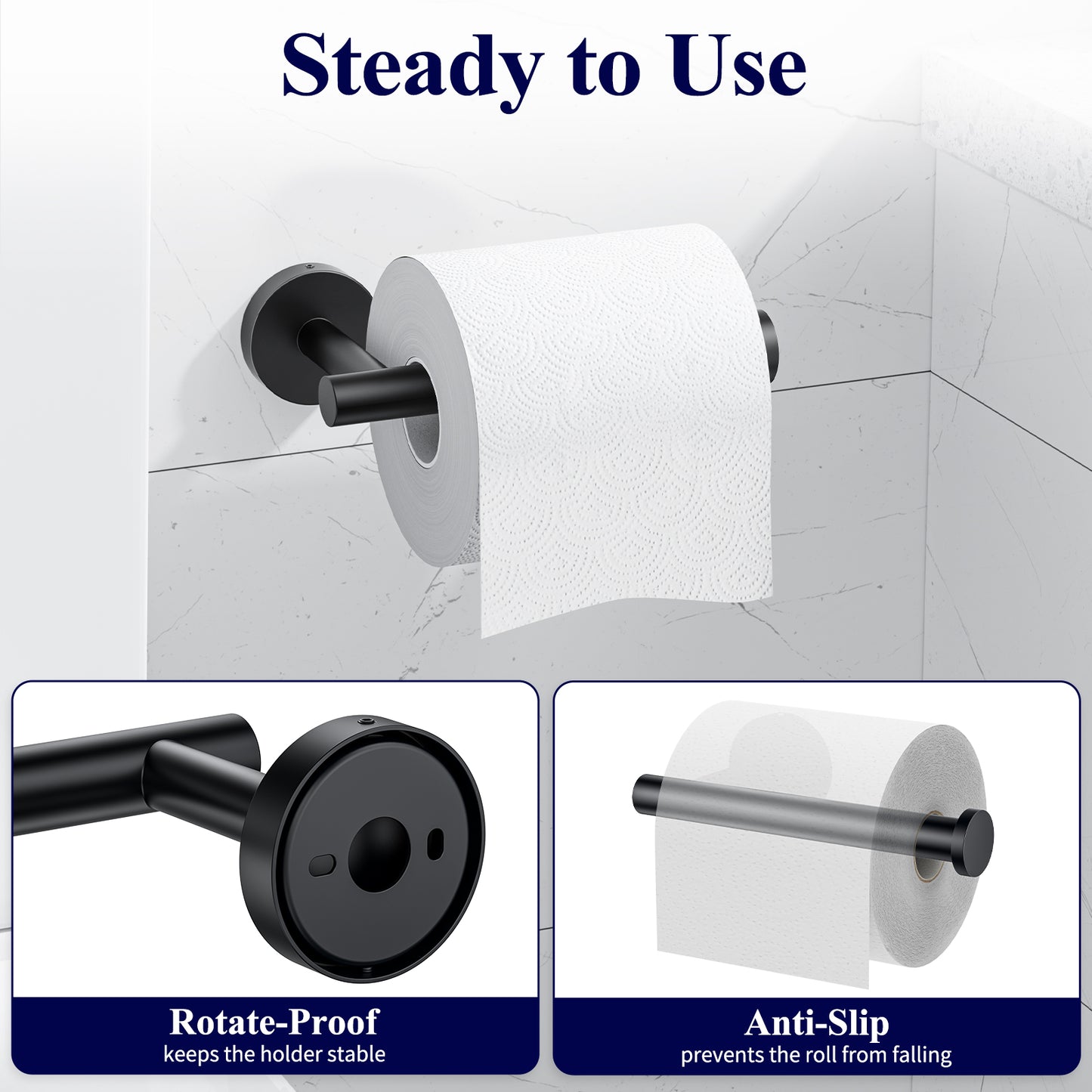 Kitsure Toilet Paper Holder - Rustproof Toilet Paper Storage with Dura
