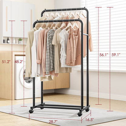 Clothes Rack - Multi-Functional Clothing Racks for Hanging Clothes and Shoes 16.5"D x 28.7"W x 59.1"H