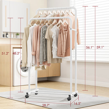 Clothes Rack - Multi-Functional Clothing Racks for Hanging Clothes and Shoes 16.5"D x 28.7"W x 59.1"H