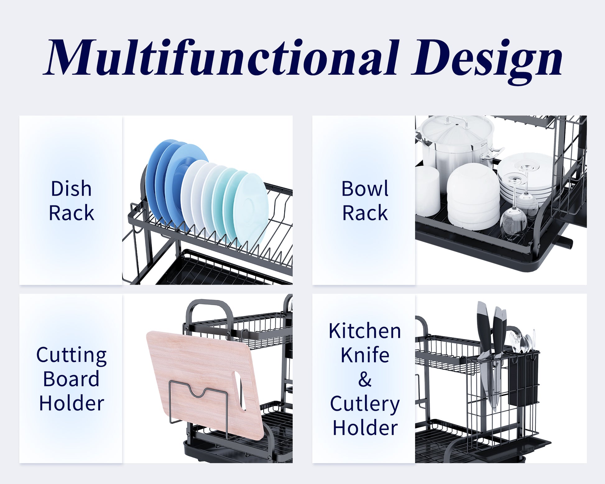  Kitsure Kitchen Dish Drying Rack - Extendable Dish Rack  w/Large Capacity, Dish Rack for Kitchen Counter, Multipurpose Dish Drainer  w/Detachable Brackets for Pot Lids, Dishes, Pans, White1